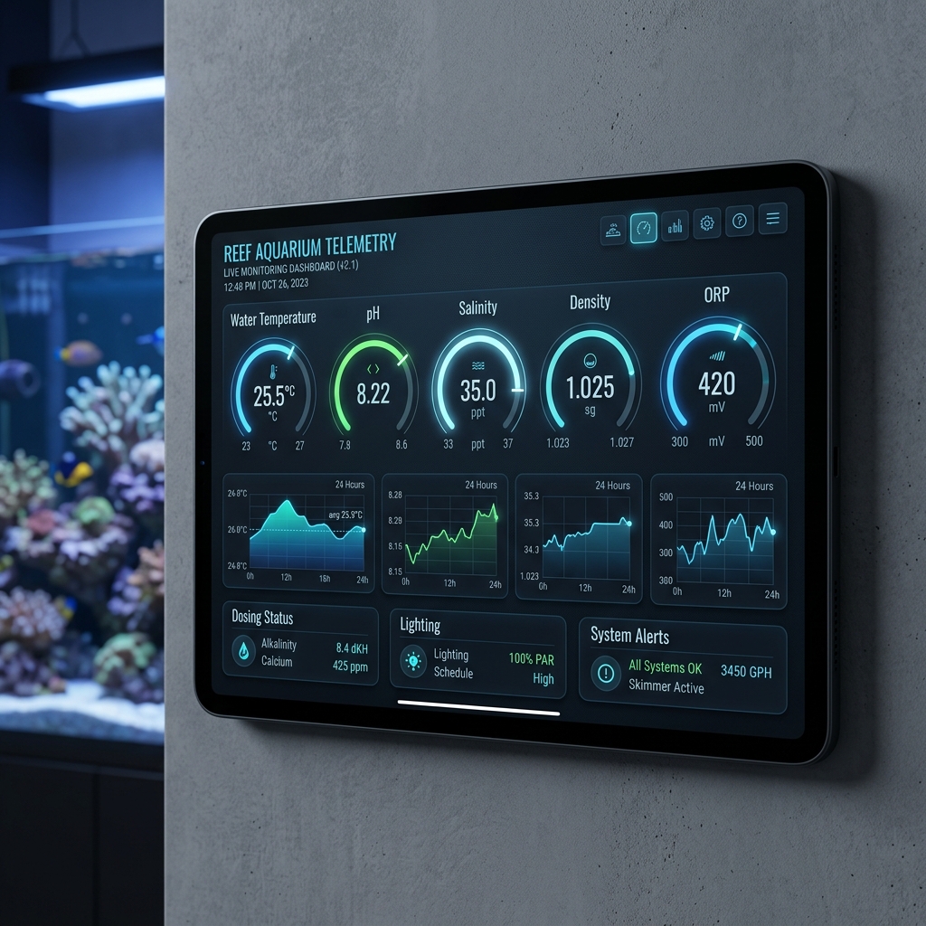 Dashboard Node-RED automazione acquario marino