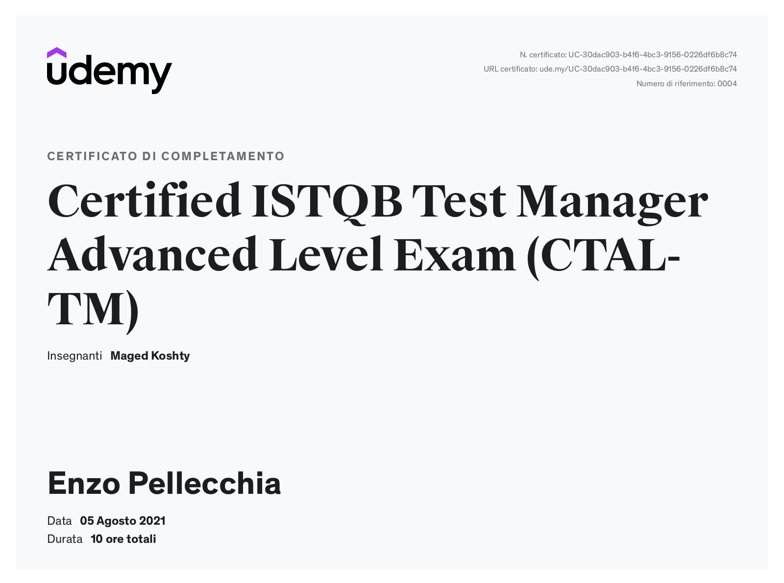 Corso Udemy