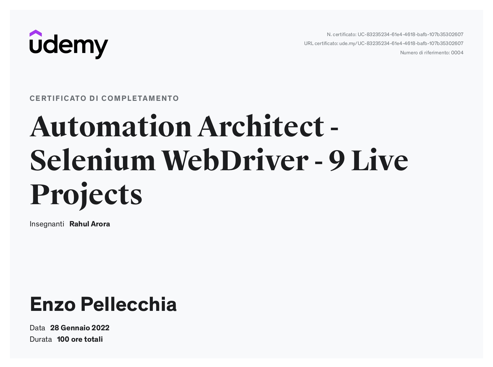 Corso Udemy