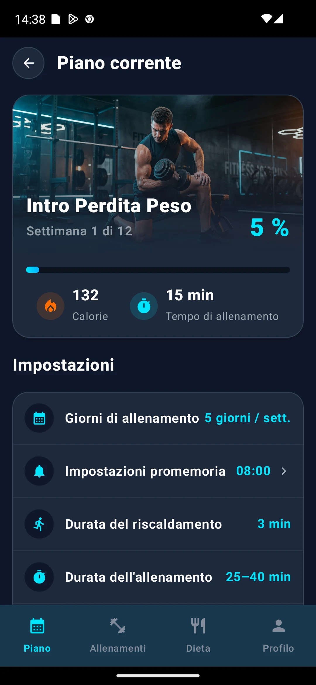 InShape - Questionario di setup personalizzato