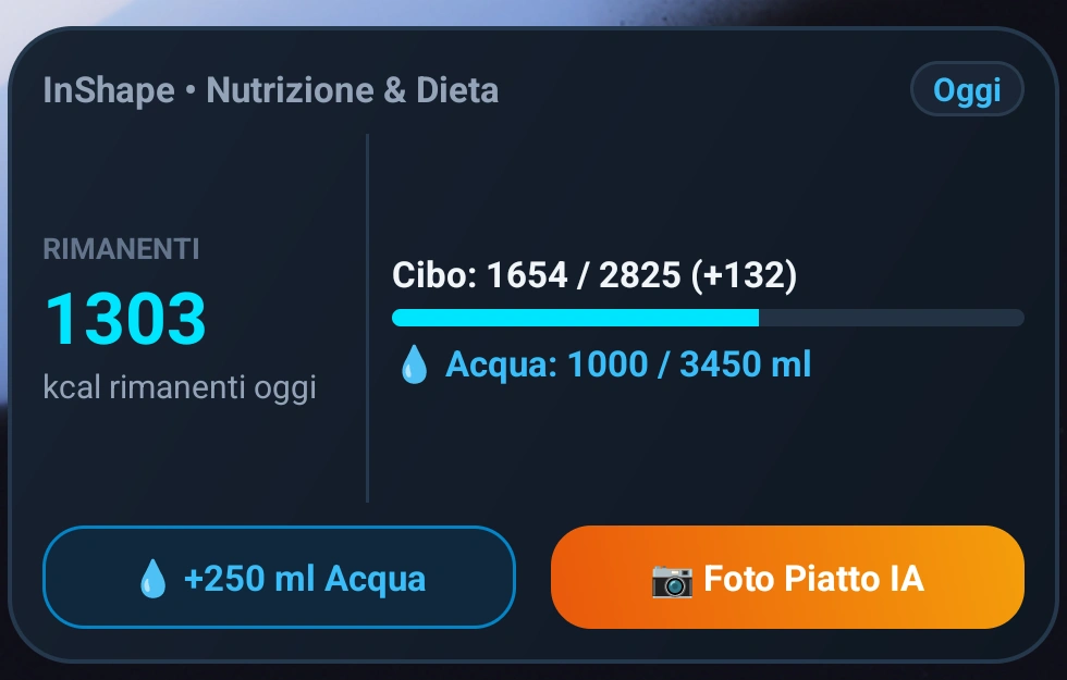 InShape - Widget Nutrizione e Dieta per la Home Screen Android