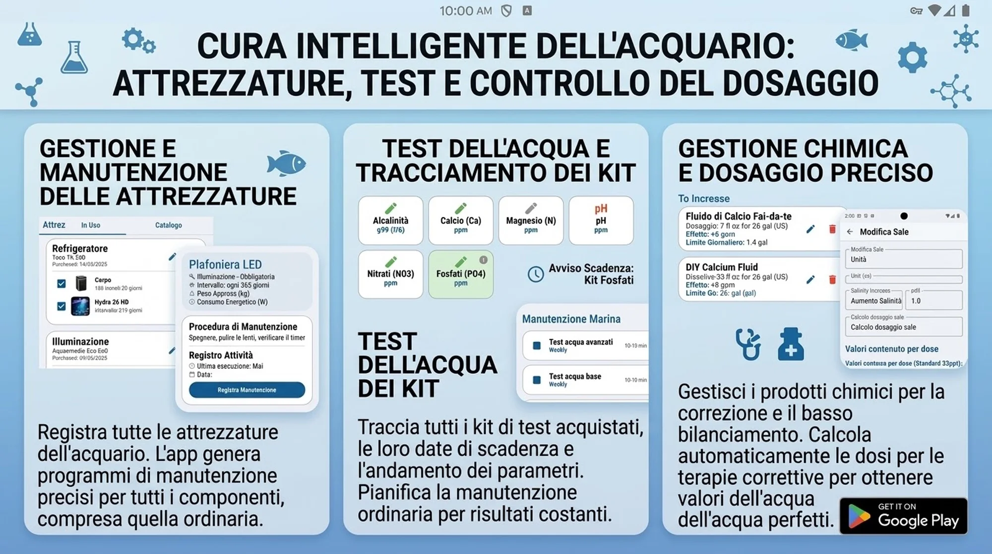 Reef Guru – gestione attrezzature, test e dosaggi
