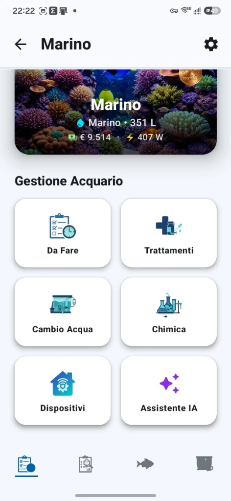 Schermata Reale Reef Guru – Gestione Acquario
