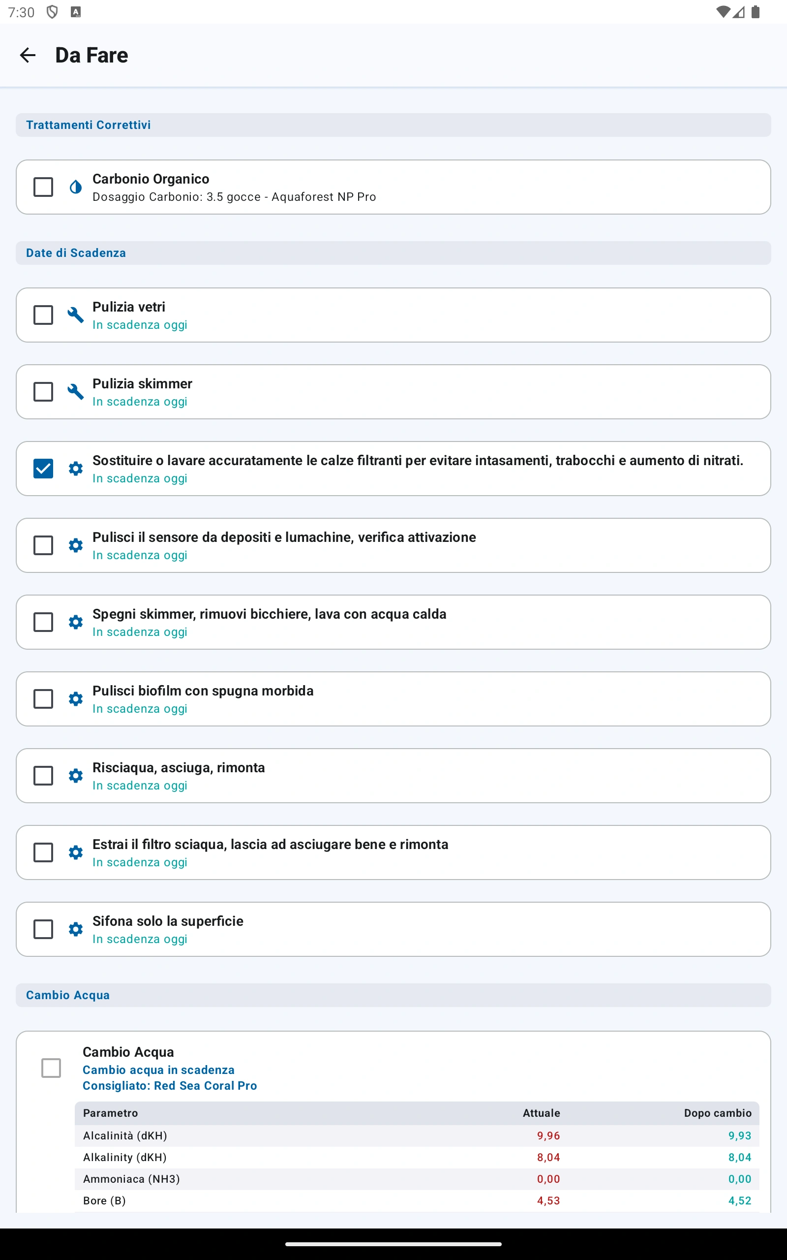 Reef Guru – Agenda Manutenzioni & Lista Da Fare