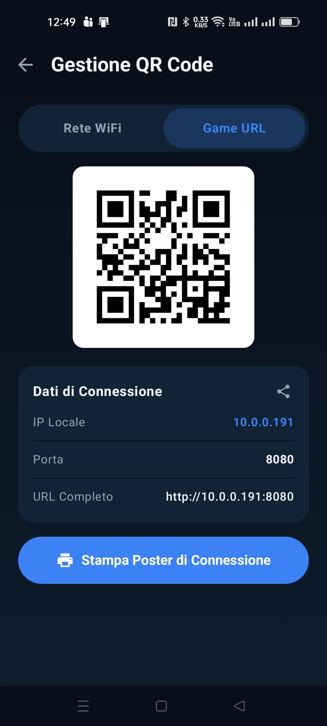 QR Code per connettersi a SocialQuiz